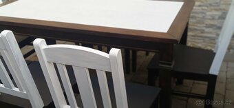 Jídelní stůl+8 židlí -styl vintage - 4