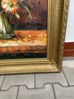 Nádherný obraz KVĚTINY VE VÁZE olej na plátně - 4