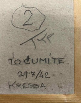 Obraz originál tempera autor Karel Typovský známý architekt - 4