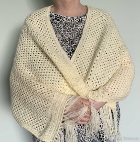 Háčkovaný pléd bílý, doprava zdarma - 4