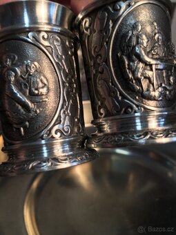 sbírka cínu pohár číše svícen mísa džber Cín - punc - 4