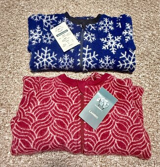 Rostoucí merino-fleece overal 74-80-86, TOP stav, Dvojčata - 4