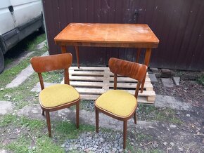 Starý rozkládací stůl a 2 židle - k renovaci - 4