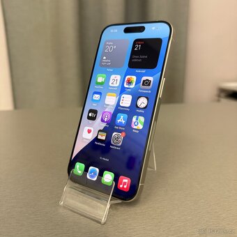 iPhone 15 Pro 256GB white titan, 97% baterie, rok záruka - 4