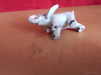 STARÝ PORCELÁNOVÝ SLON PRO ŠTĚSTÍ DÉLKA 10 cm - 4