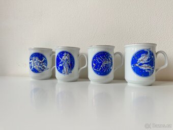 Retro sada 12ks hrnky zvěrokruh Karlovarský porcelán - 4