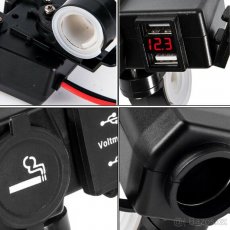 Vodotěsná 12V universální motozásuvka voltmetr USB cigarete - 4