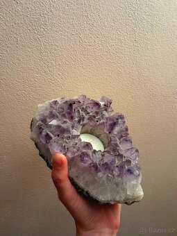 Ametystový svícen 18x15 cm na čajovou svíčku - 4