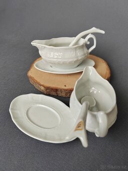Krásný porcelánový omáčník série White "Rose" Pirken Hamme - 4