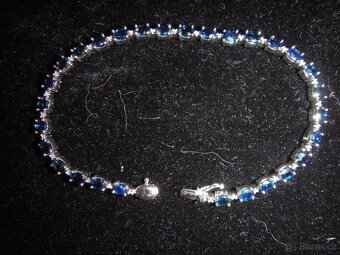 Prodám 18K zlatý náramek se safíry a diamanty - 4