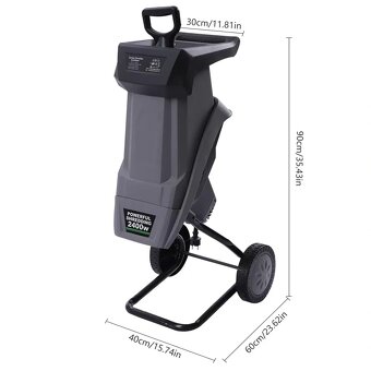 Zahradní drtič/štěpkovač 2400W - nepoužitý - 4