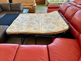 356 Kožená rozkládací rohová sedací souprava sedačka - 4