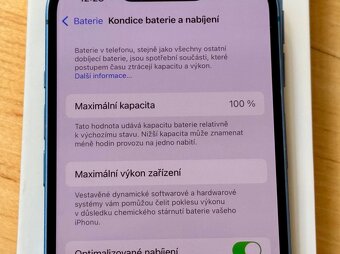 iPhone 13 Blue BATERIE 100% TOP - 4