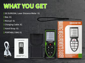 Laserový měřič vzdálenosti + digitální vodováha - 4