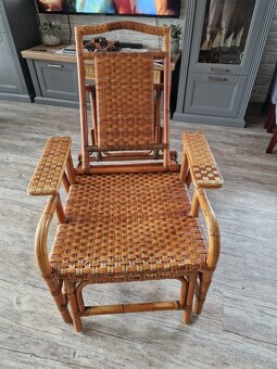 Ratanové zahradní polohovací a rozkládací křeslo - 4