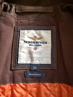 Pánská kožená bunda Aeronatica Militare vel. 50 - 4