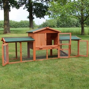 Velká kvalitní dřevěná králíkárna, králikárna, výběh. - 4