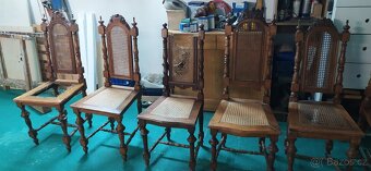 Staré židle s výpletem v zámeckém stylu k renovaci - 4