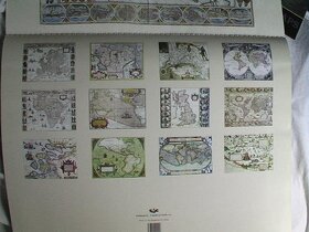 Nástěnné kalendáře staré antické mapy - pro sběratele 3ks - 4