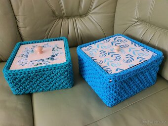 sbírka - sada háčkovaných úložných košů - 4