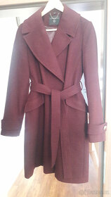 Vínový kabát s páskem Dorothy Perkins - Vel.40 (M) - 4