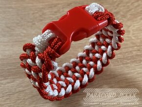 PARACORD náramek (19 cm) red - white - 4