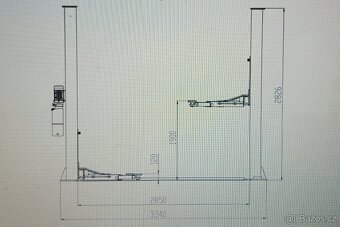 Dvousloupový hydraulický zvedák, zdviž BOR4200 4,2T ,,2025' - 4