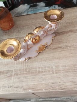 Slavkov - dvojsvicen, růžový porcelán - 4
