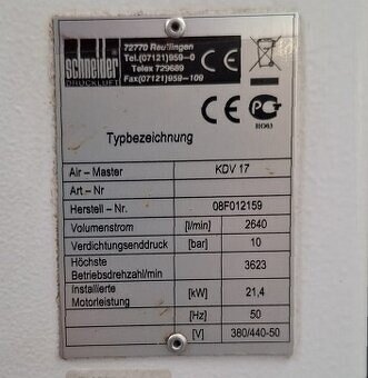 Šroubový kompresor KDV 17 - 4