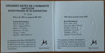 1 OZ Stříbrná mince 200. VÝROČÍ OD SMRTI NAPOLEONA, PROOF - 4