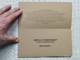 Pamětní list - bankovka Jan Koller limit 1973ks / NOVÉ - 4