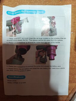 Set baterie a filtrů vysavač Dyson D62 - 4