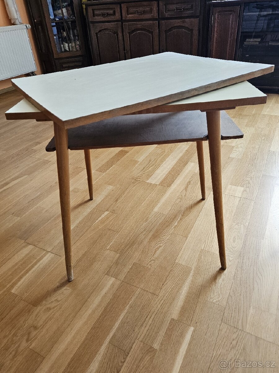Retro televizní stoleček s otáčecí horní deskou - 5