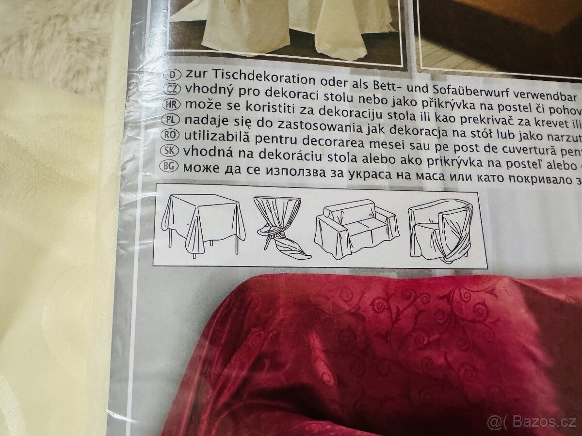 Krémový přehoz/ubrus 210x280cm - 5