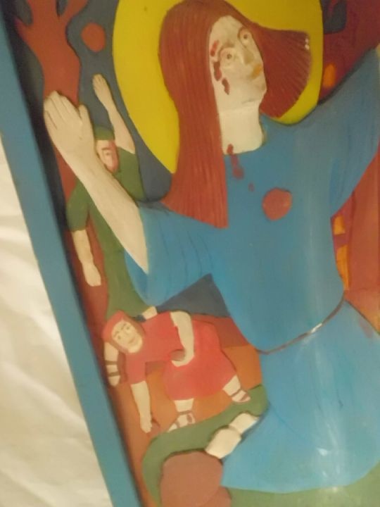 Staré malované Dřevořezby Svatých - RELIEFY - B. NOWICKY - 5