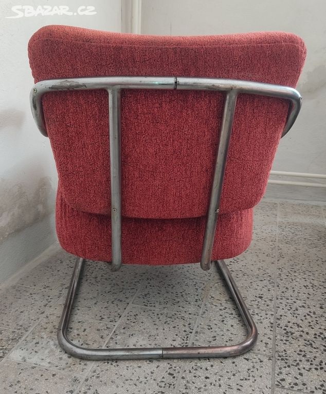 Funkcionalistické chromované křesla Gotvald - 2 ks - 5