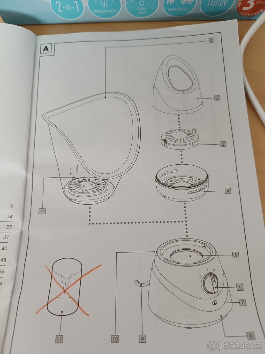 Obličejová sauna / inhalátor pro napařování - 5