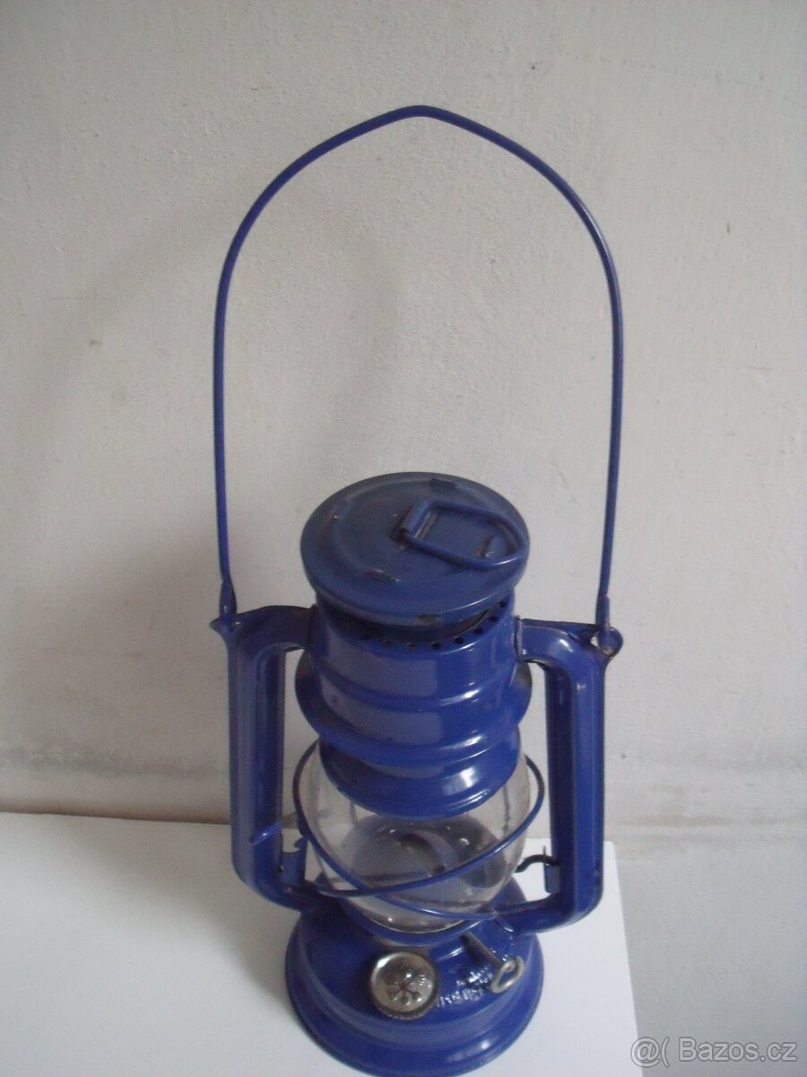 Petrolejová lampa MEVA, modrá. TOP-stav - 5