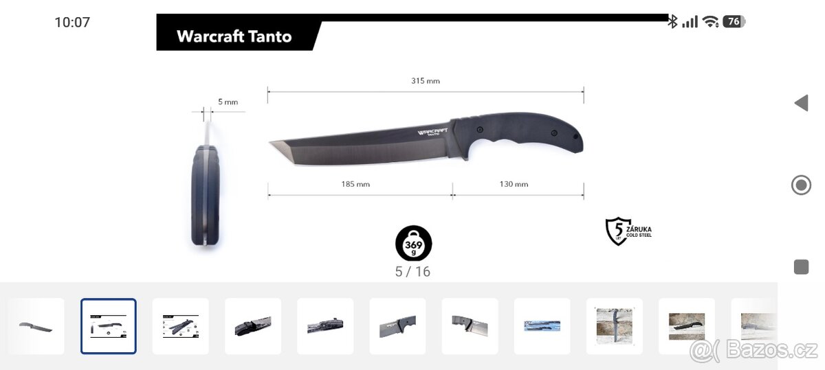 Nůž Cold Steel Warcraft Tanto - 5