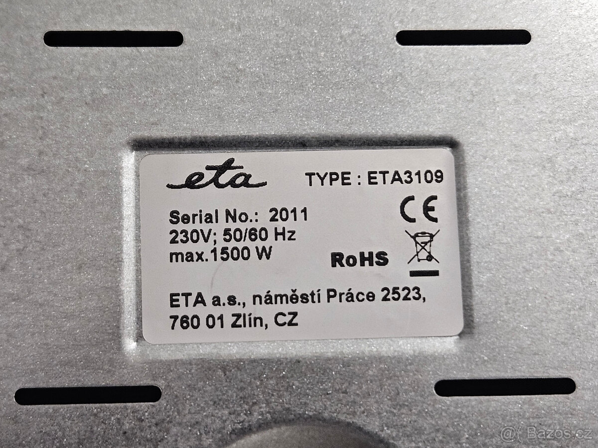 Jednoplotýnkový vařič ETA 3109 - 5