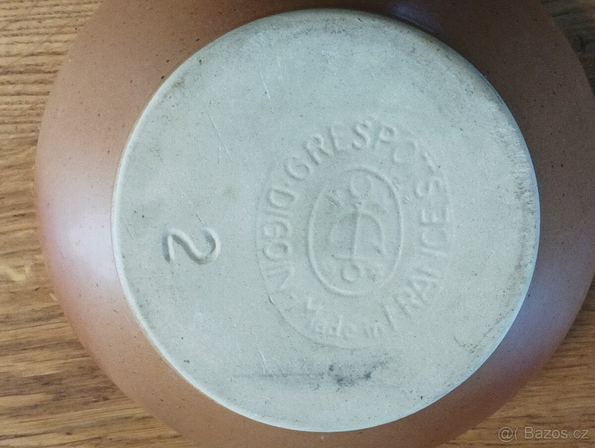 VINTAGE KAMENINOVÁ MÍSA GRÉS & POTIERS DIGOIN Z FRANCIE - 5