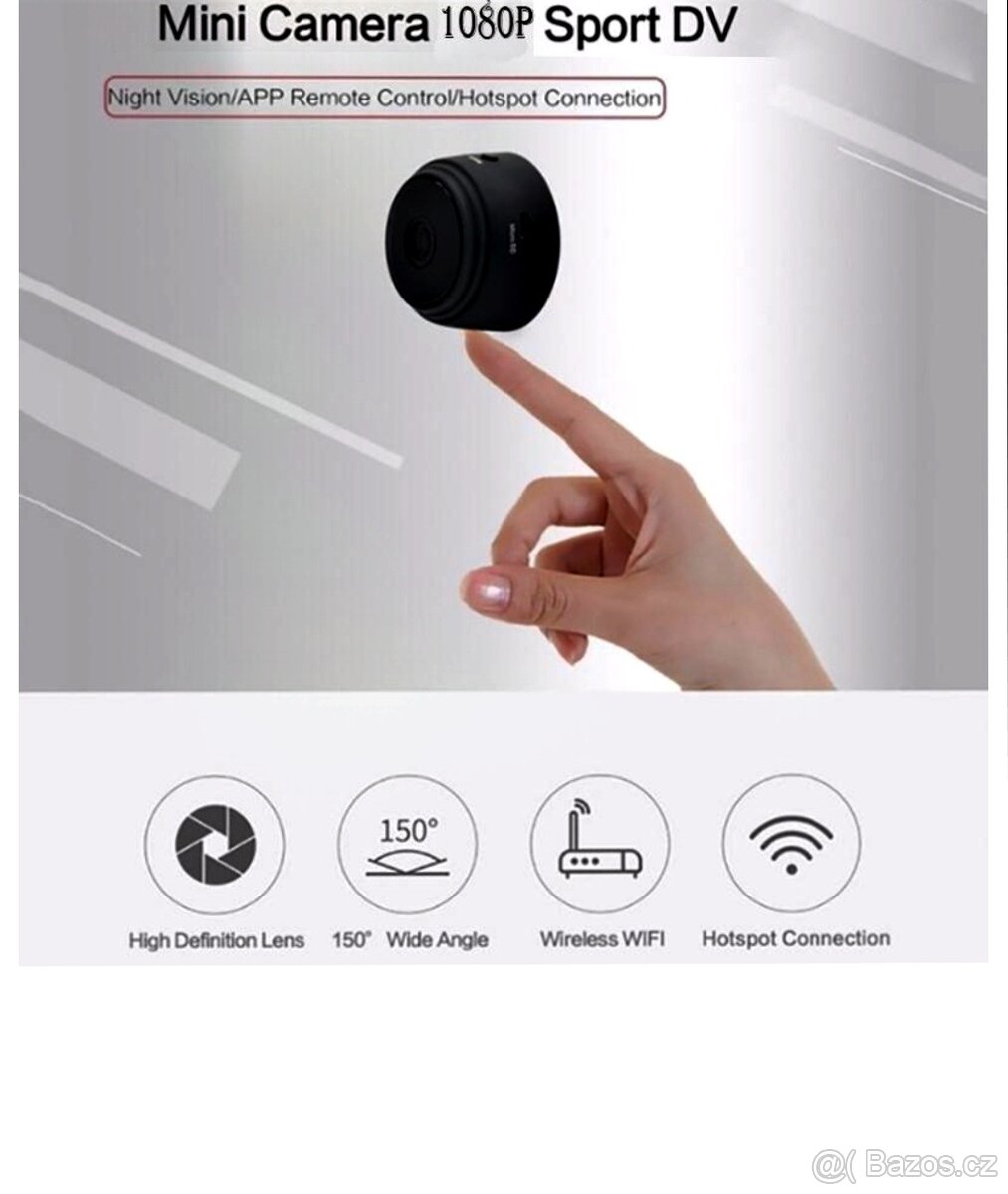 Mini Wi-Fi bezdrátová kamera A9 - 5