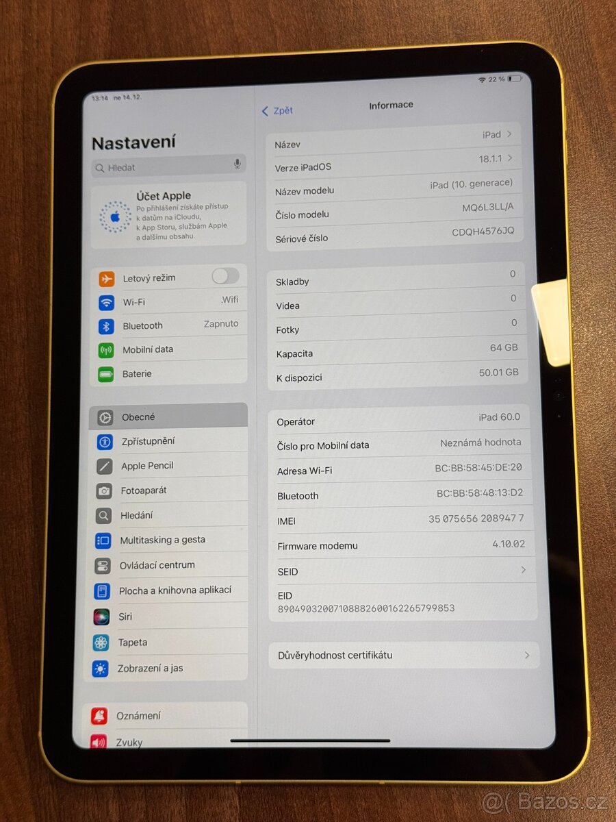 iPad 10 (2022) 64GB LTE žlutý - 5