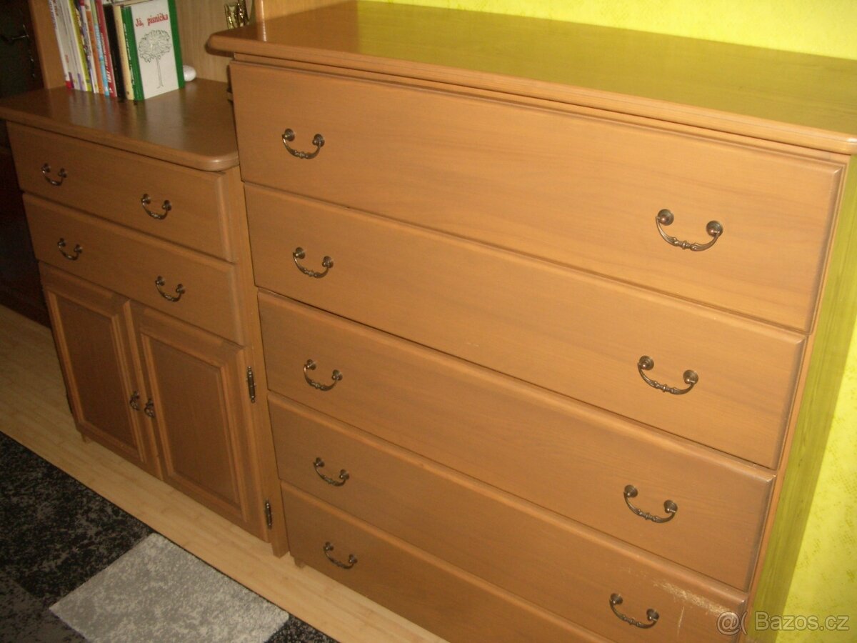 Knihovna + komoda masiv smrk - 5