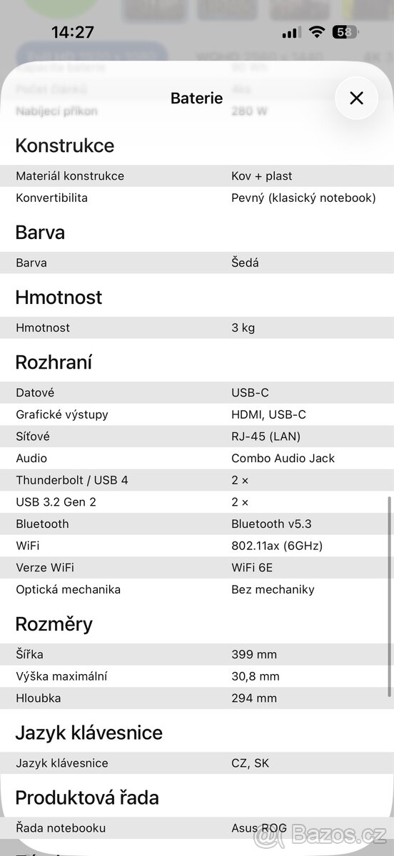 Herní notebook ASUS ROG STRIX G18 - 5