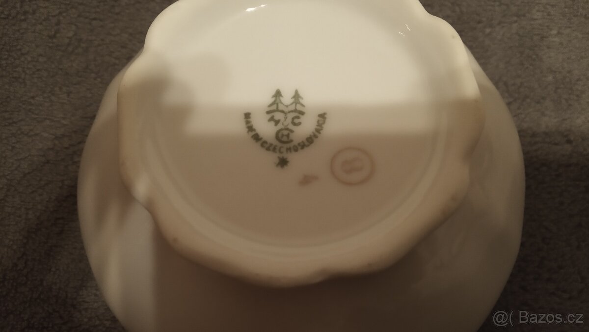 CUKŘENKA A KONVICE PORCELÁNOVÁ POZLACENÁ - 5