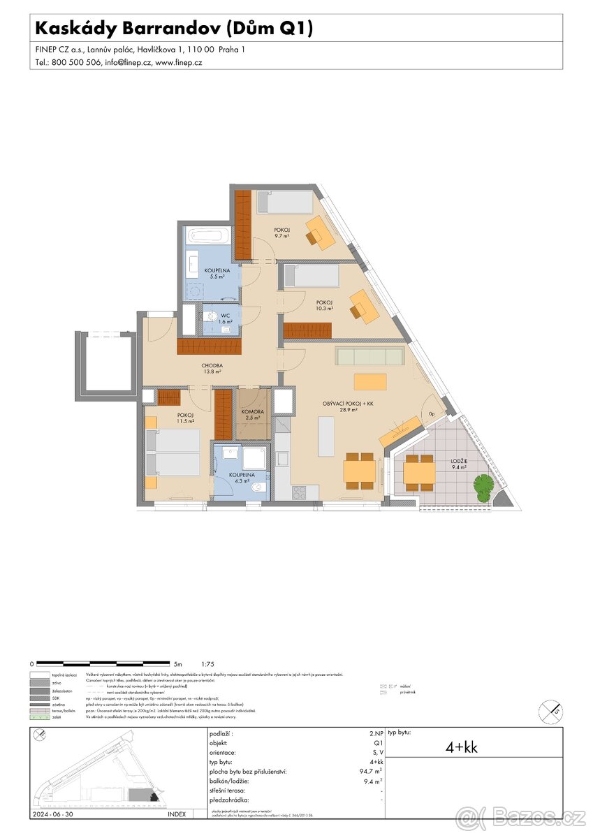 Prodej družstevní bytu 4+kk 95 m², Praha - Hlubočepy - 5