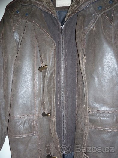 hnědá pánská kožená bunda Canda - 5