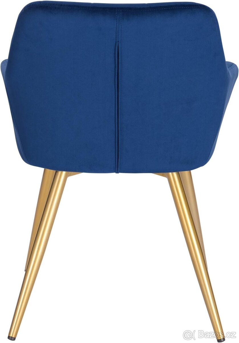 Nové párové křesílka, modrá, samet - 5