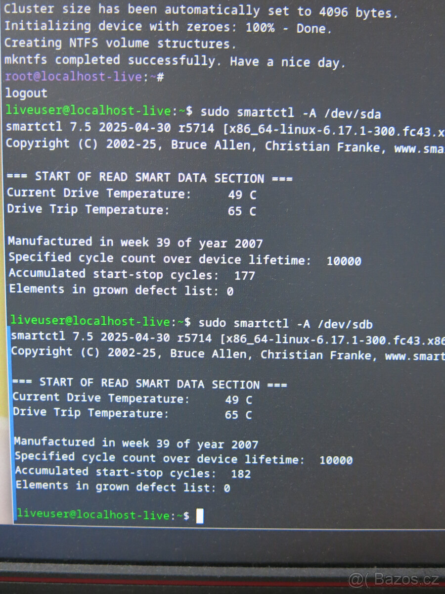 prodám pevné disky 36GB SAS 2.5" HDD Fujitsu model MAY2036R - 5